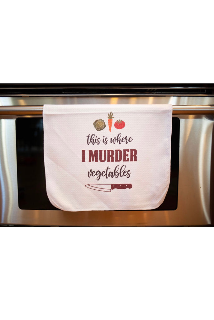 Murder Veggies Kitchen Towel & Oven Mitt Set - FaeHolm